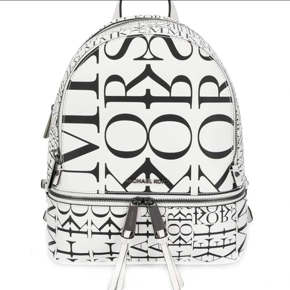 NEW Michael Kors Newsprint Rhea Backpack